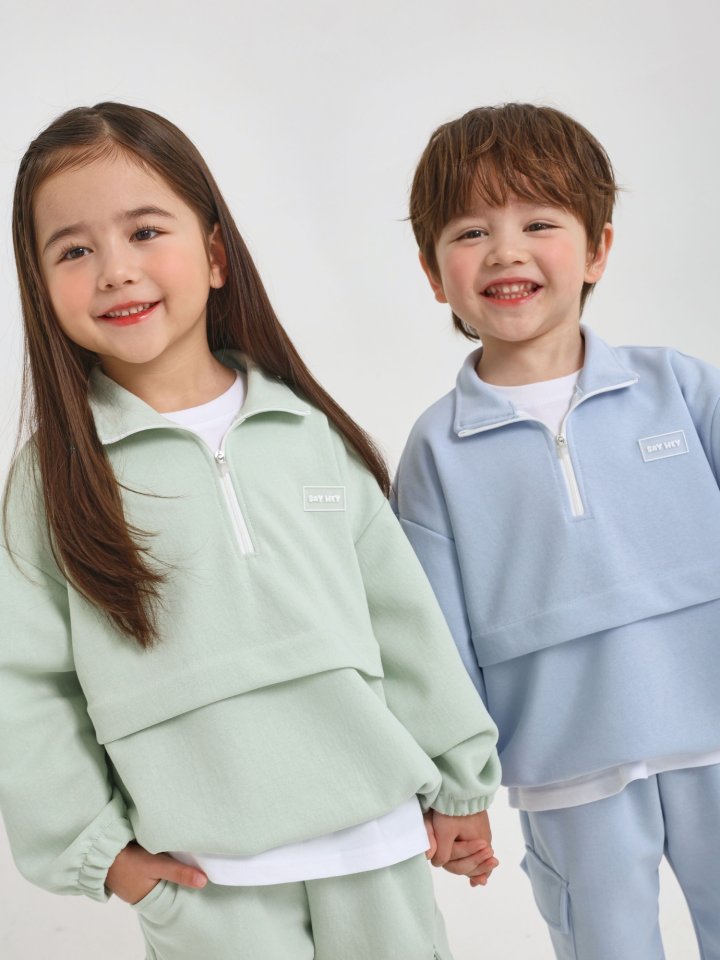 Say Hey - Korean Children Fashion - #magicofchildhood - Half Open Windbreaker Set - 4