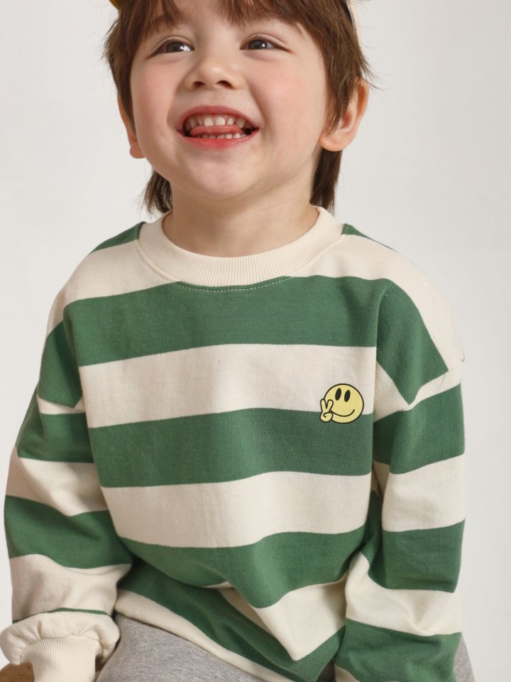 Say Hey - Korean Children Fashion - #minifashionista - Smile Stripe Sweatshirts - 6