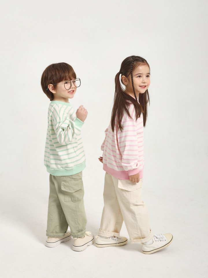 Say Hey - Korean Children Fashion - #prettylittlegirls - 20S Single Stripe Sweatshirts - 6