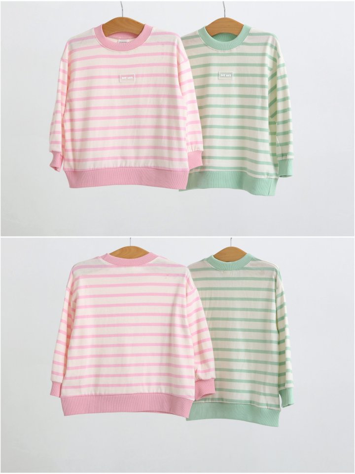 Say Hey - Korean Children Fashion - #stylishchildhood - 20S Single Stripe Sweatshirts - 9