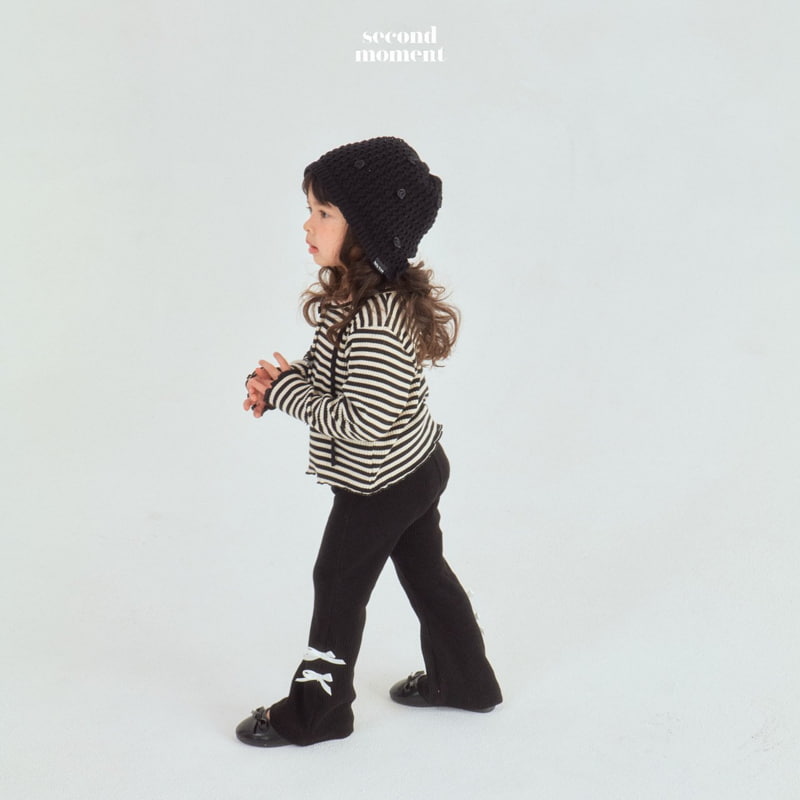 Second Moment - Korean Children Fashion - #Kfashion4kids - Ribbon Rib Bootscut Pants - 8
