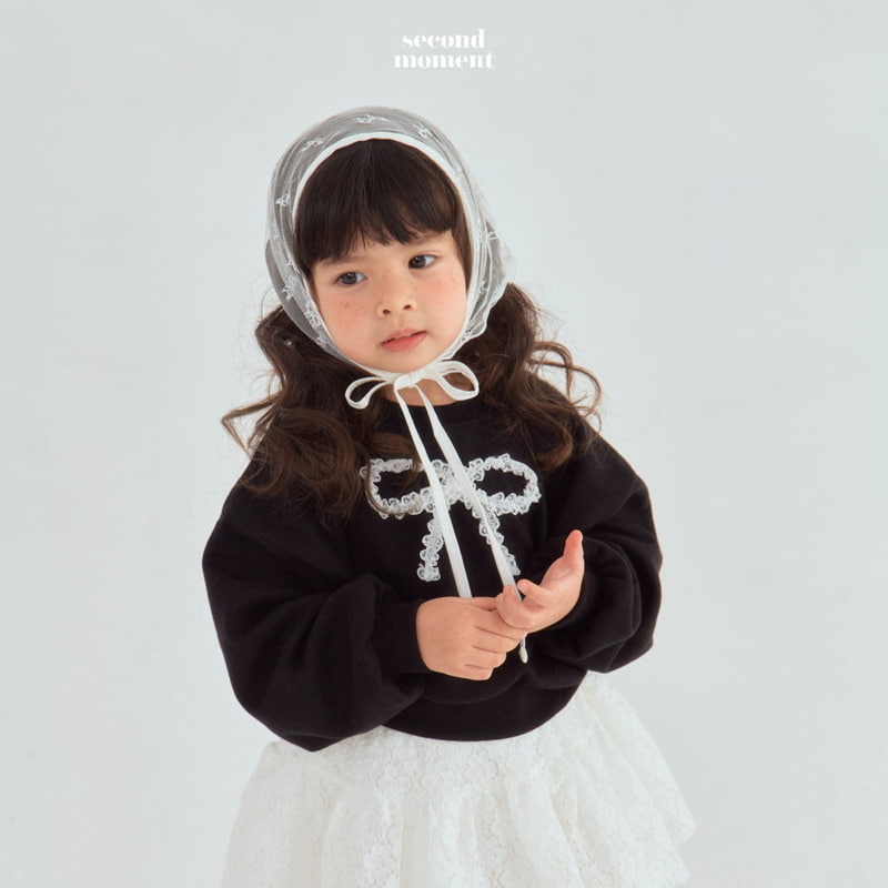 Second Moment - Korean Children Fashion - #Kfashion4kids - Lace Ribbon Crop Sweatshirts - 5