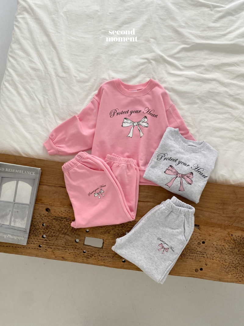 Second Moment - Korean Children Fashion - #childofig - Ribbon Top Bottom Set - 2