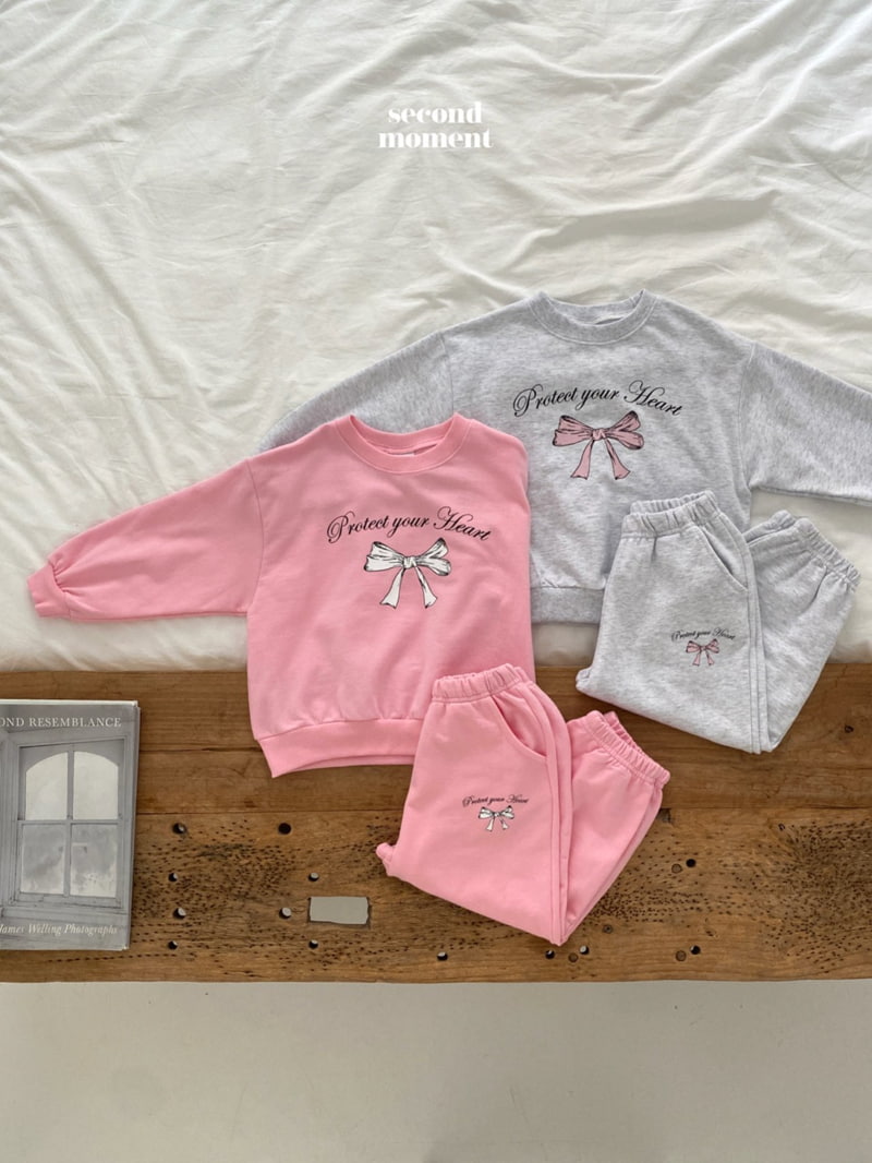 Second Moment - Korean Children Fashion - #childofig - Ribbon Top Bottom Set - 3