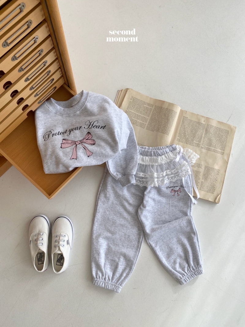 Second Moment - Korean Children Fashion - #childofig - Ribbon Top Bottom Set - 4