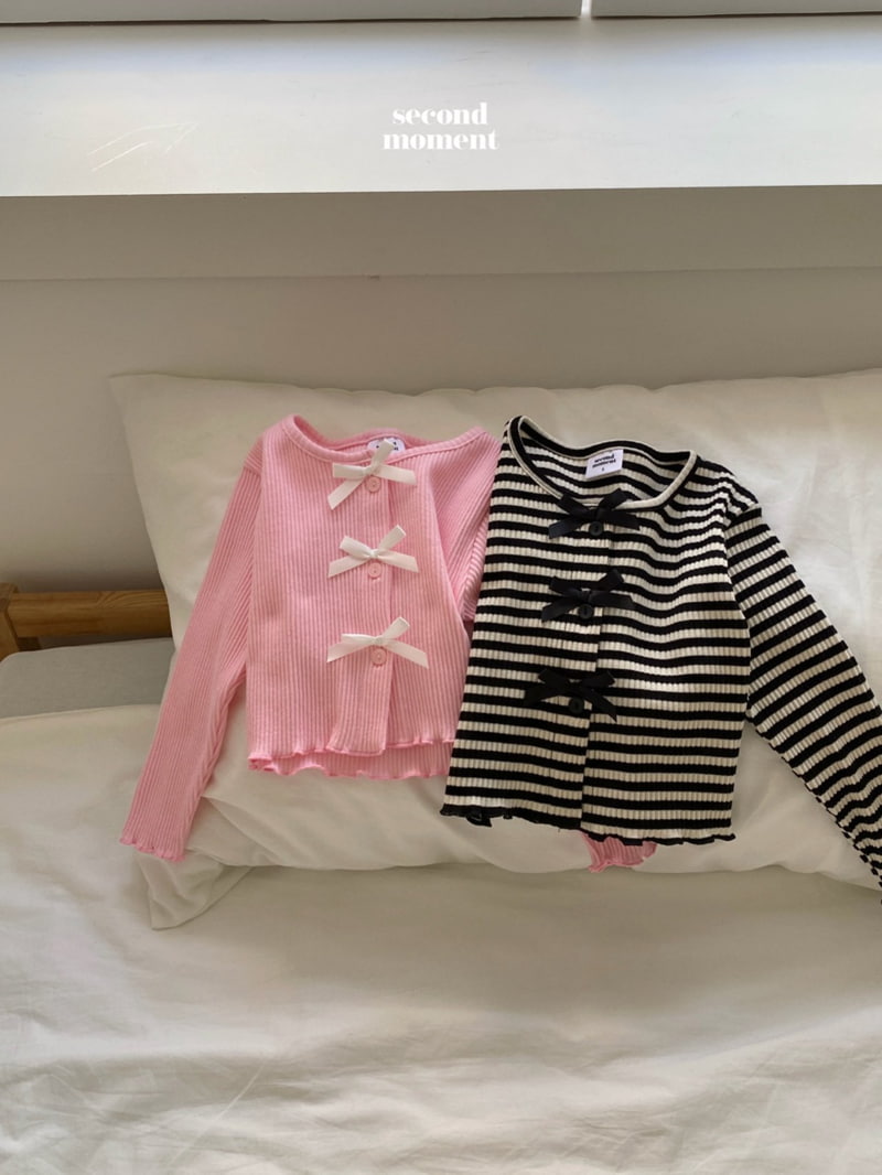 Second Moment - Korean Children Fashion - #childrensboutique - Ribbon Rib Cardigan