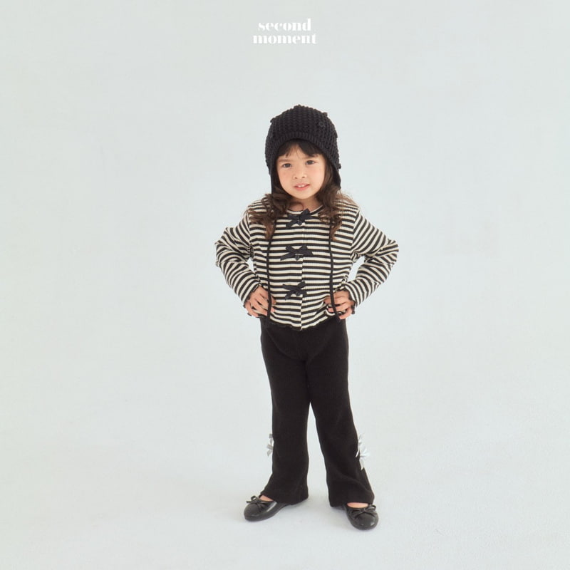 Second Moment - Korean Children Fashion - #designkidswear - Ribbon Rib Bootscut Pants - 2