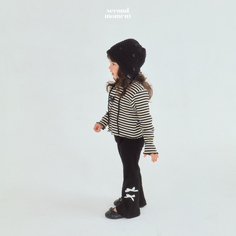 Second Moment - Korean Children Fashion - #discoveringself - Ribbon Rib Bootscut Pants - 3