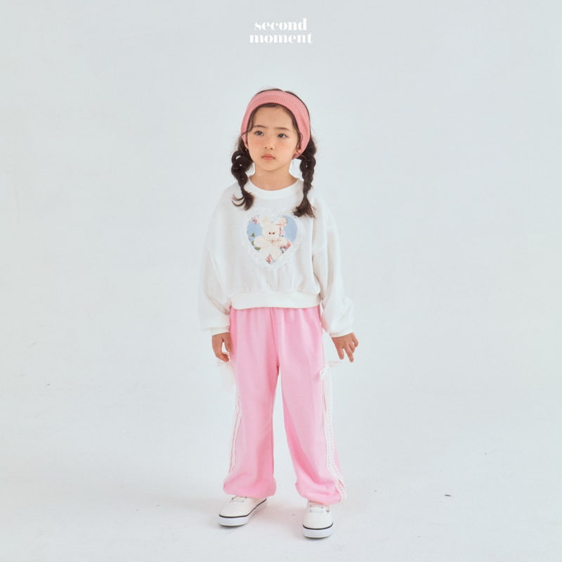 Second Moment - Korean Children Fashion - #discoveringself - Lace Heart Rabbit Crop Sweatshirts - 7