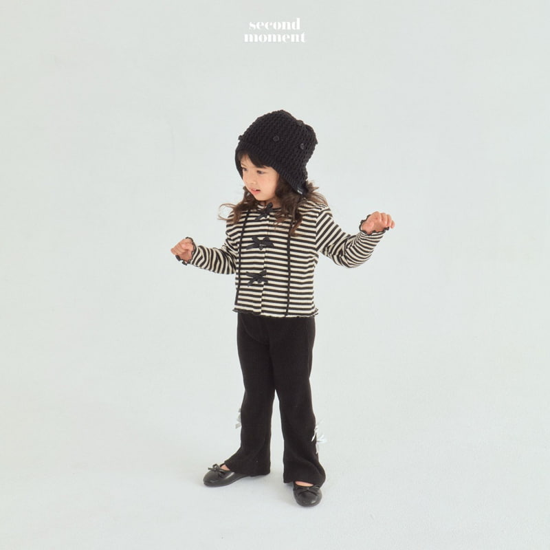 Second Moment - Korean Children Fashion - #discoveringself - Ribbon Rib Bootscut Pants - 4