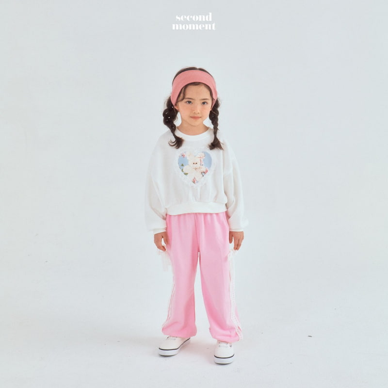 Second Moment - Korean Children Fashion - #fashionkids - Lace Heart Rabbit Crop Sweatshirts - 8