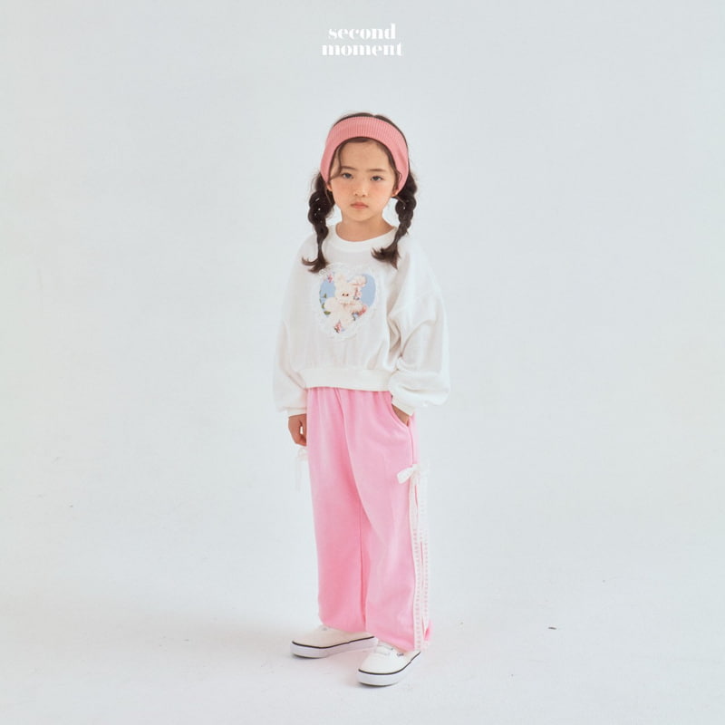 Second Moment - Korean Children Fashion - #kidsshorts - Lace Heart Rabbit Crop Sweatshirts - 9
