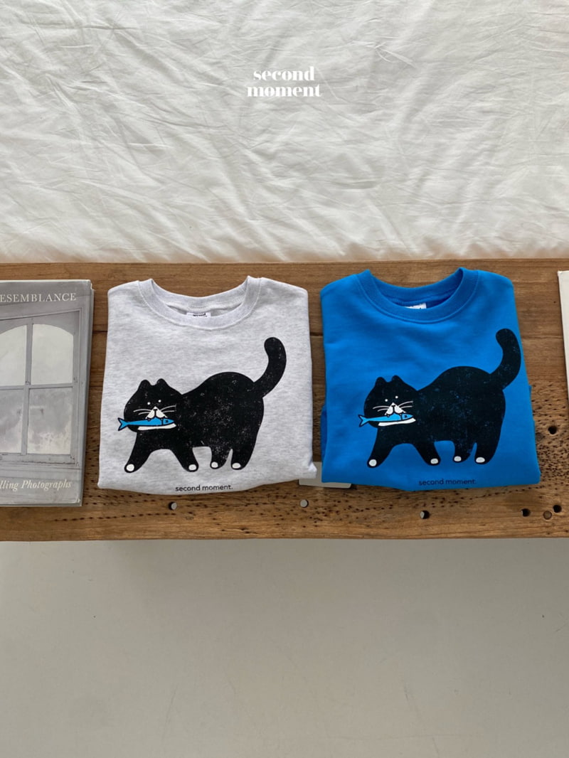 Second Moment - Korean Children Fashion - #kidsshorts - Fish Cat Sweatshirts