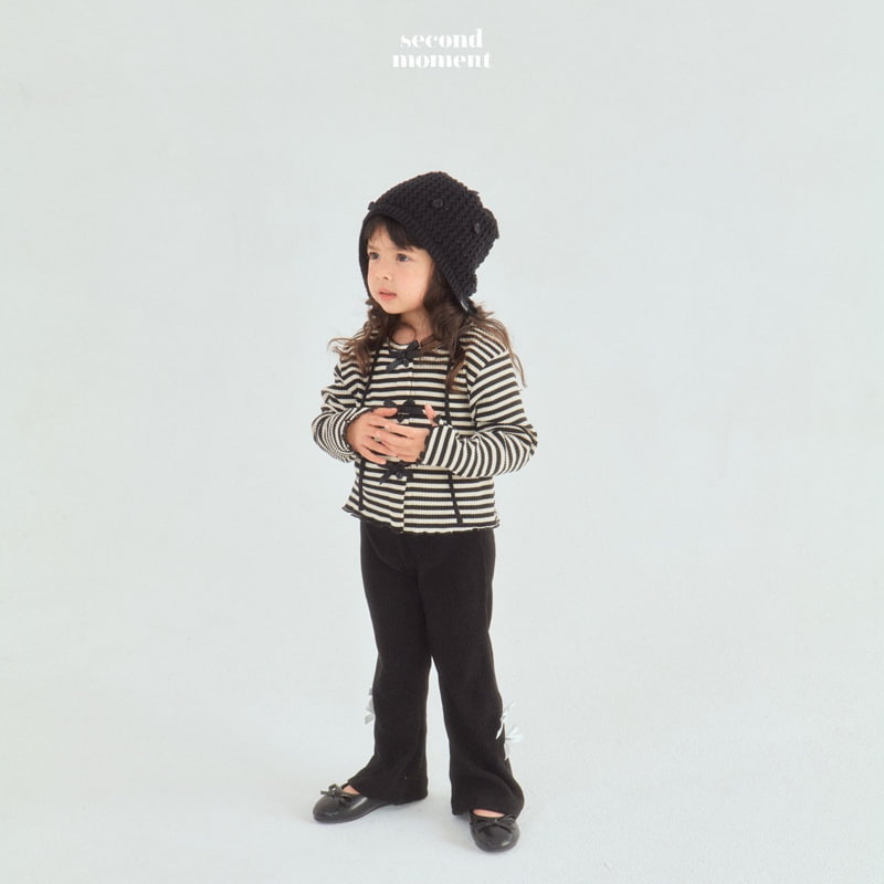 Second Moment - Korean Children Fashion - #kidsstore - Ribbon Rib Bootscut Pants - 6