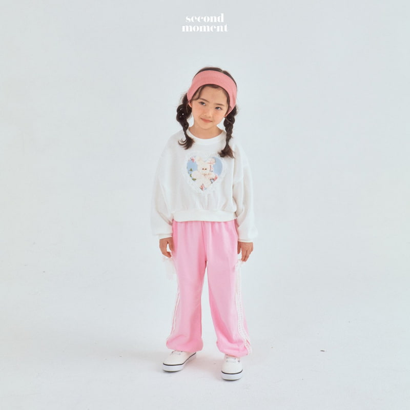 Second Moment - Korean Children Fashion - #kidsstore - Lace Heart Rabbit Crop Sweatshirts - 10