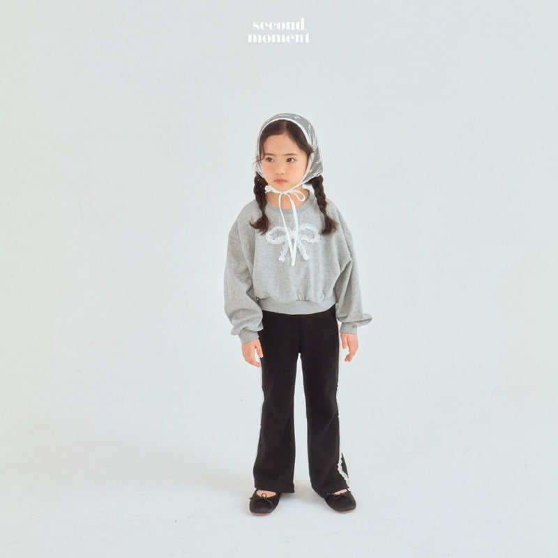 Second Moment - Korean Children Fashion - #kidzfashiontrend - Lace Bootscut Pants - 3