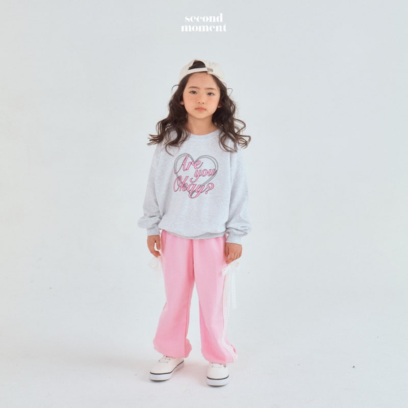 Second Moment - Korean Children Fashion - #littlefashionista - Lace Ribbon Jogger Pants - 6