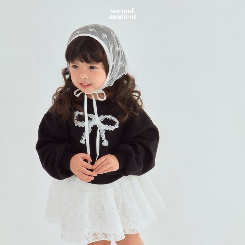 Second Moment - Korean Children Fashion - #todddlerfashion - Lace Ribbon Crop Sweatshirts - 10