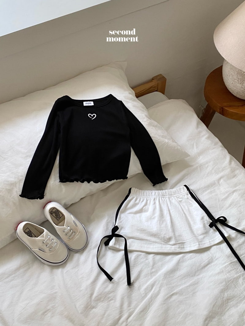 Second Moment - Korean Children Fashion - #todddlerfashion - Spring Heart Wave Tee - 4