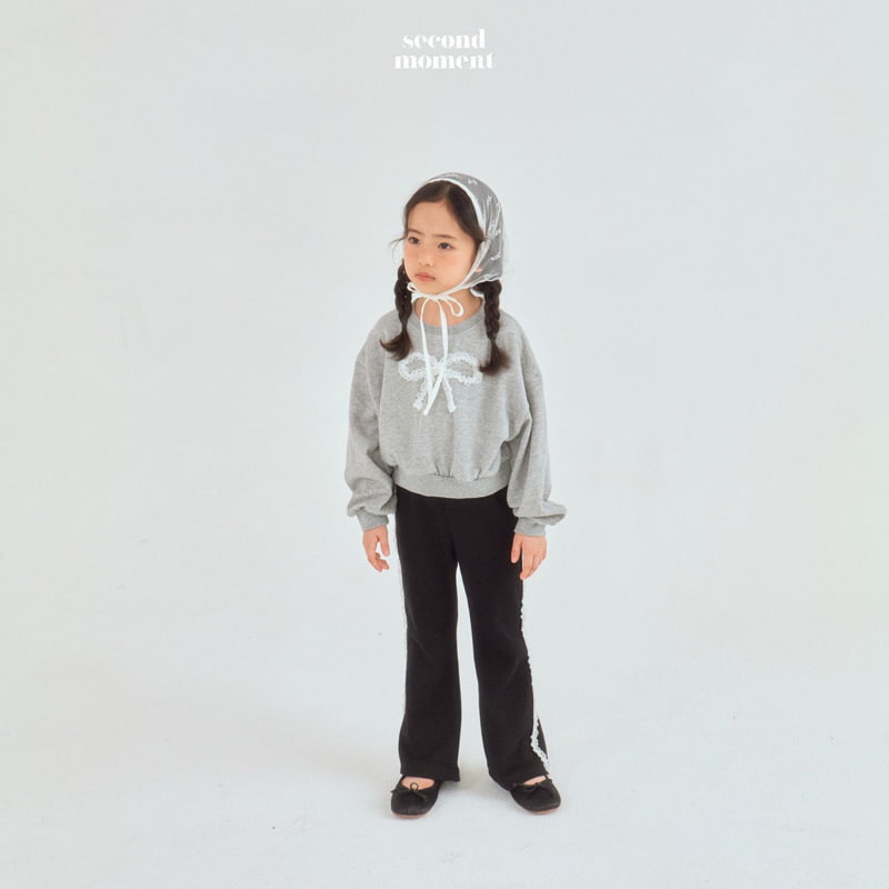 Second Moment - Korean Children Fashion - #toddlerclothing - Lace Ribbon Crop Sweatshirts - 11