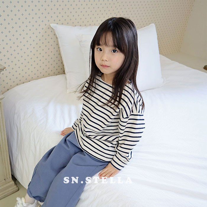 Sn.stella - Korean Children Fashion - #kidsshorts - Tantan Stripe Tee