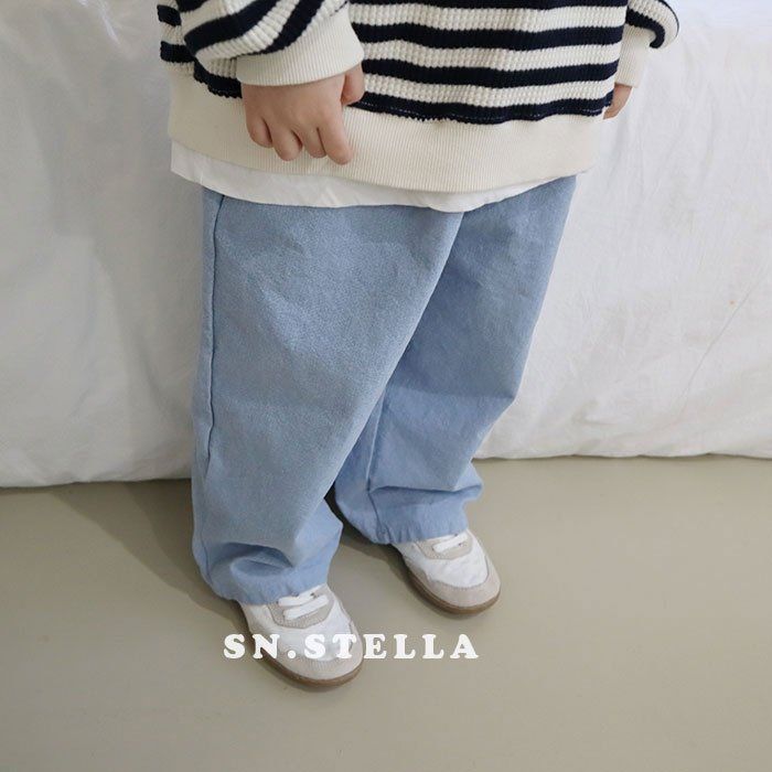 Sn.stella - Korean Children Fashion - #Kfashion4kids - Blue Pants - 4