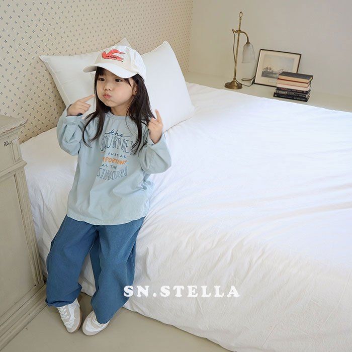 Sn.stella - Korean Children Fashion - #toddlerclothing - Blue Pants - 9