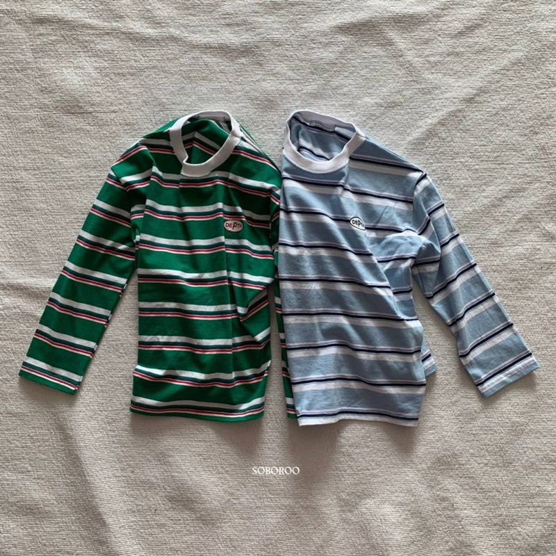 Soboroo - Korean Children Fashion - #designkidswear - Depth Stripe Tee