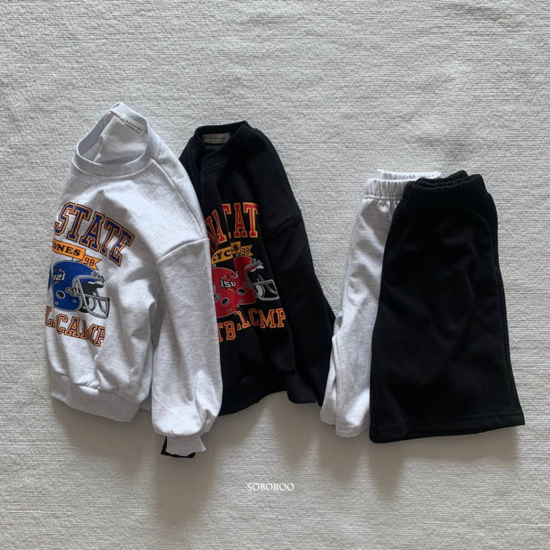 Soboroo - Korean Children Fashion - #toddlerclothing - Football Top Bottom Set
