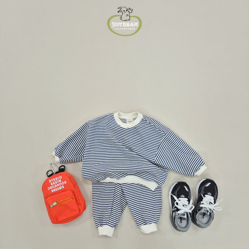 Soybean - Korean Children Fashion - #Kfashion4kids - Stripe Top Bottom Set - 6
