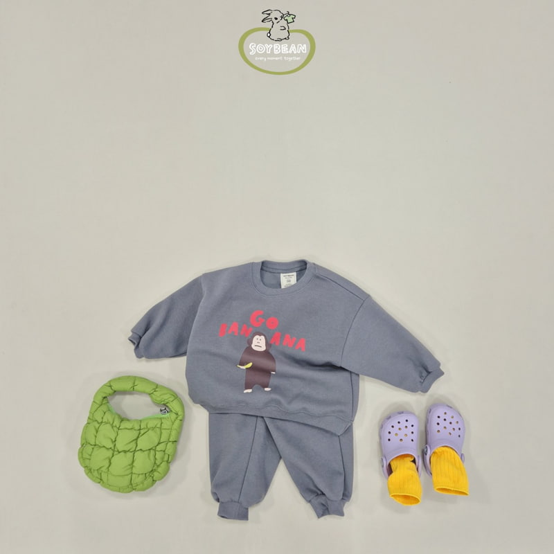 Soybean - Korean Children Fashion - #Kfashion4kids - Banana Monkey Top Bottom Set - 5