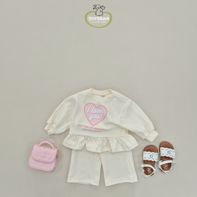 Soybean - Korean Children Fashion - #Kfashion4kids - Love Frill Top Bottom Set - 3
