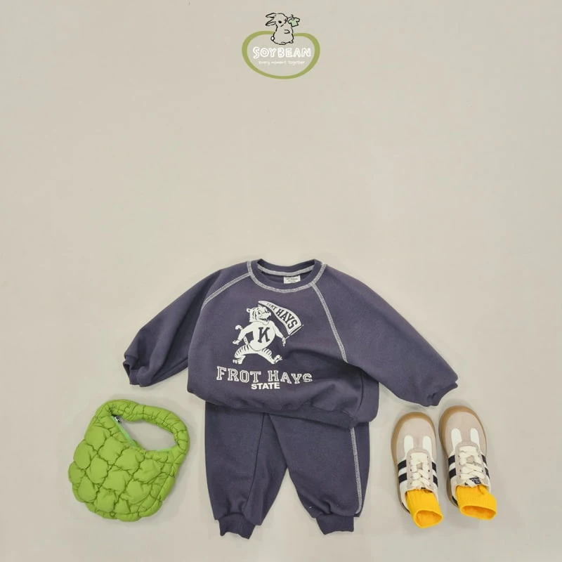 Soybean - Korean Children Fashion - #kidzfashiontrend - Vintage Line Top Bottom Set - 4