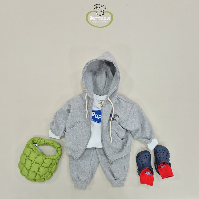 Soybean - Korean Children Fashion - #Kfashion4kids - Santa Monica Hood Zip-up Top Bottom Set - 3