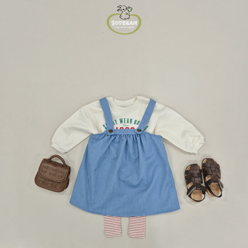 Soybean - Korean Children Fashion - #childofig - Shirring Denim Suspender Skirt - 3