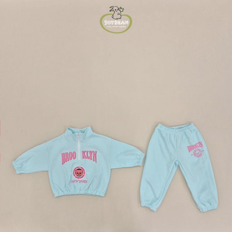 Soybean - Korean Children Fashion - #childofig - Half Neck Teddy Top Bottom Set - 7