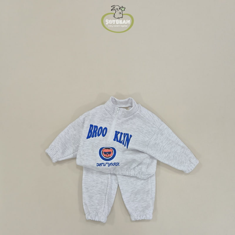 Soybean - Korean Children Fashion - #childofig - Half Neck Teddy Top Bottom Set - 8