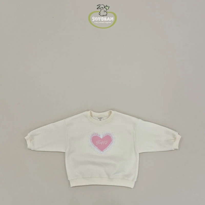 Soybean - Korean Children Fashion - #childofig - Heart Lace Sweatshirts - 8