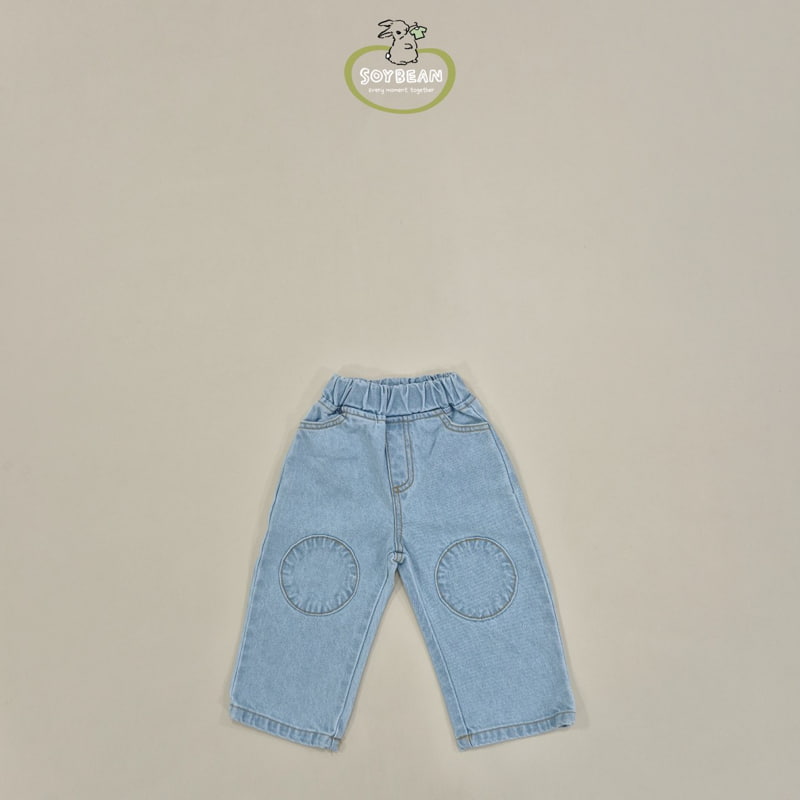 Soybean - Korean Children Fashion - #childrensboutique - Patch Loose Denim Pants - 7