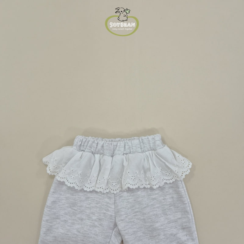 Soybean - Korean Children Fashion - #childrensboutique - Cutie Lace Jogger Pants - 10