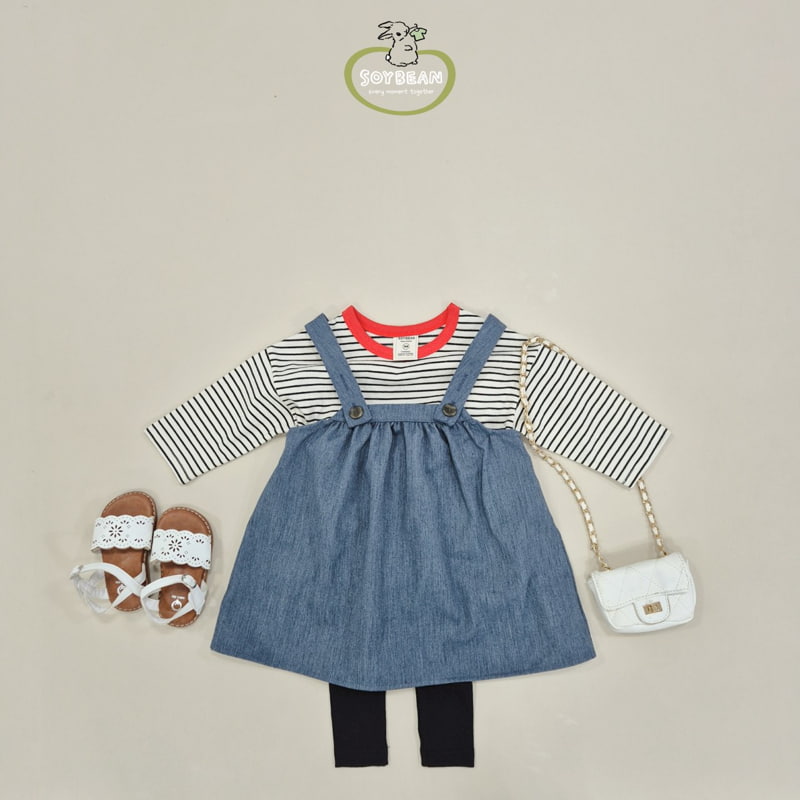 Soybean - Korean Children Fashion - #childofig - Shirring Denim Suspender Skirt - 4