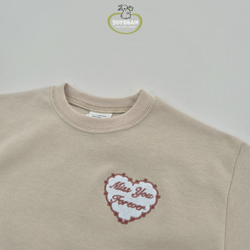 Soybean - Korean Children Fashion - #discoveringself - Heart Embroidery Top Bottom Set - 12