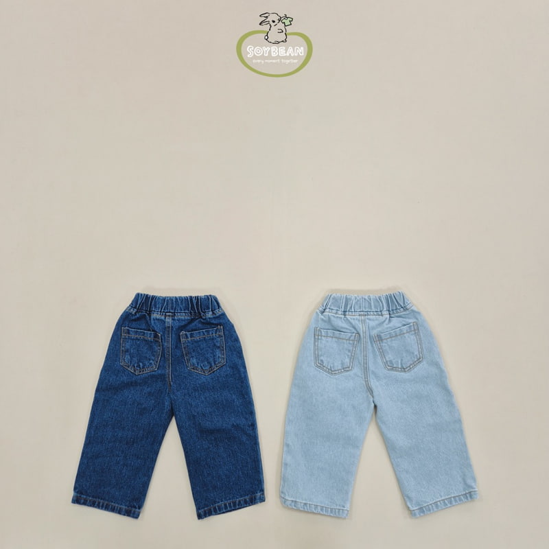 Soybean - Korean Children Fashion - #discoveringself - Patch Loose Denim Pants - 9