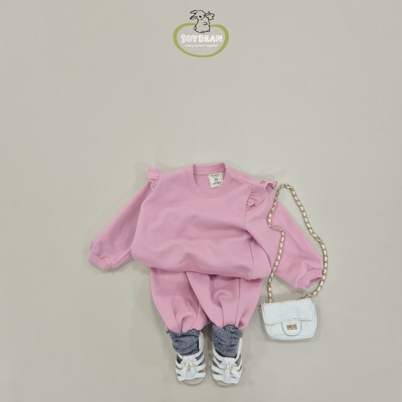 Soybean - Korean Children Fashion - #designkidswear - Shoulder Frill Top Bottom Set - 4