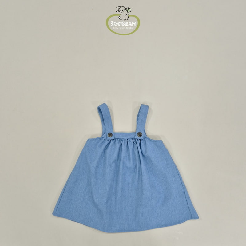 Soybean - Korean Children Fashion - #discoveringself - Shirring Denim Suspender Skirt - 6