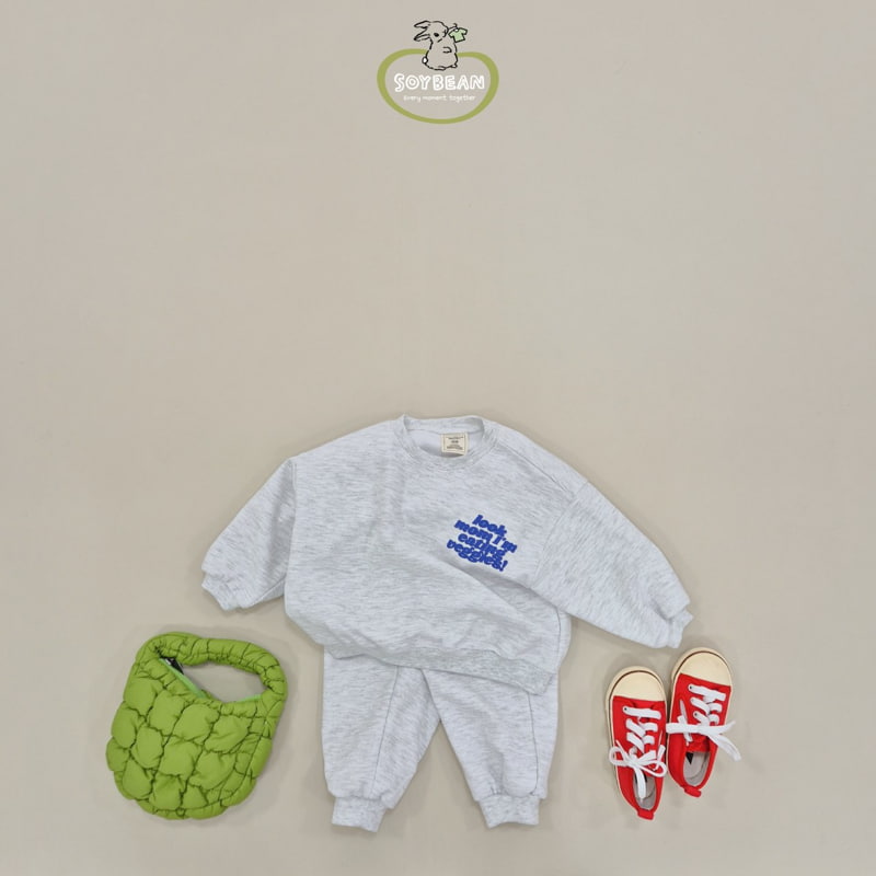 Soybean - Korean Children Fashion - #fashionkids - Lettering Top Bottom Set - 3
