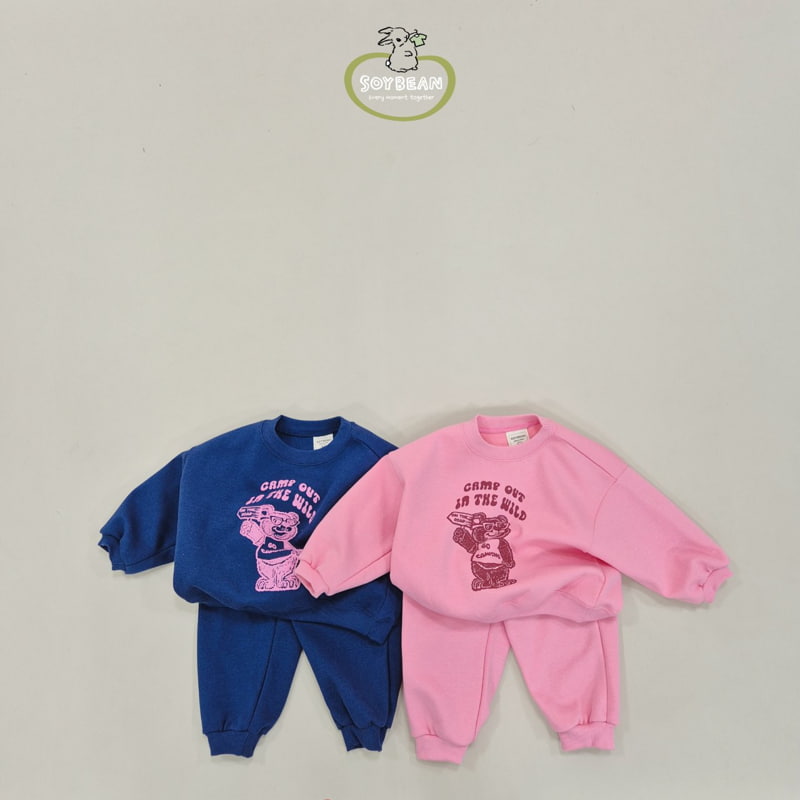 Soybean - Korean Children Fashion - #fashionkids - Camp Bear Top Bottom Set