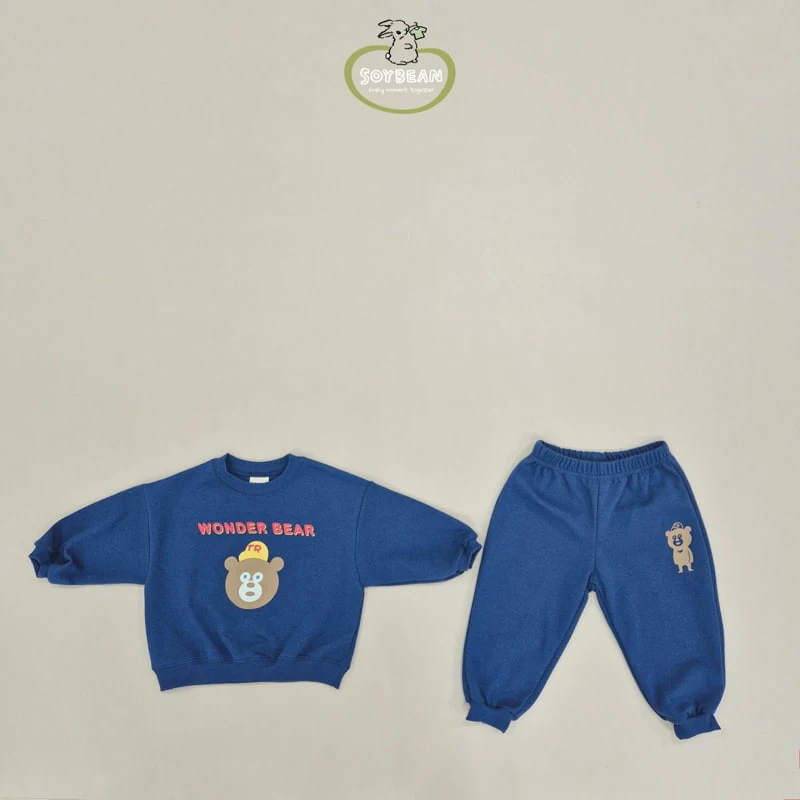 Soybean - Korean Children Fashion - #kidsshorts - Wonder Bear Top Bottom Set - 9