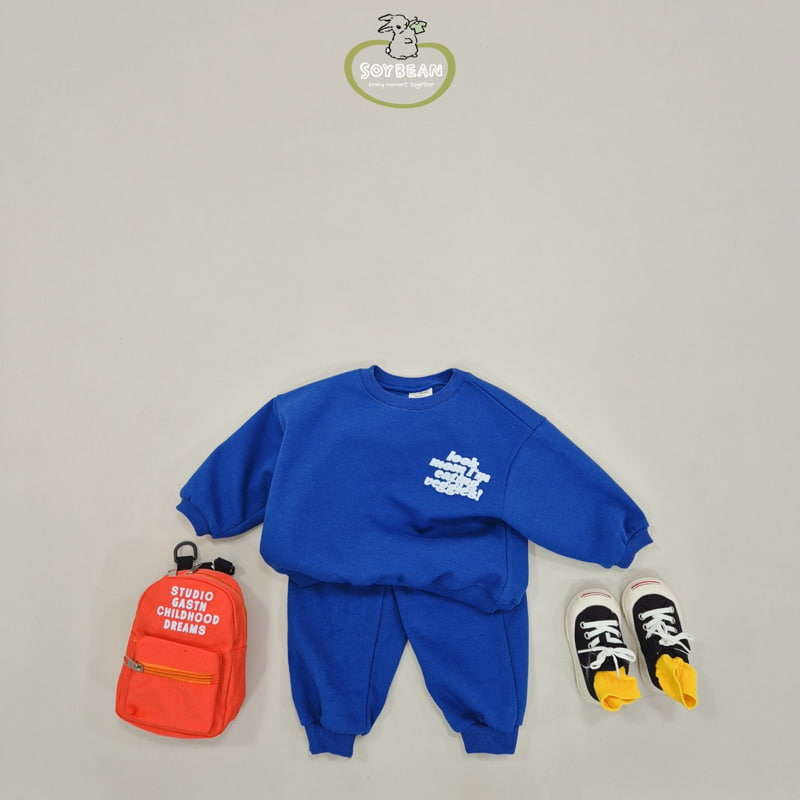 Soybean - Korean Children Fashion - #fashionkids - Lettering Top Bottom Set - 4