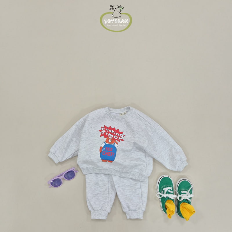 Soybean - Korean Children Fashion - #kidsshorts - Chef Bear Top Bottom Set - 3